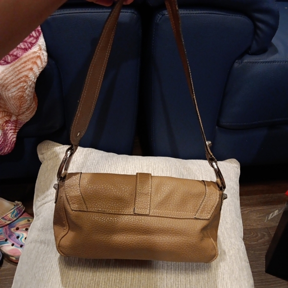 Vintage Guess Y2K Tan Silver Studded Logo Shoulder Purse - Picture 3 of 8